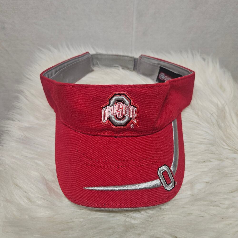 Starter Ohio State Buckeyes Sun Visor Hat - Adjustable Cap Red Vintage